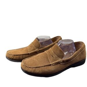 Donald J. Pliner Miles02 Brown Suede Penny Loafers Men's Size 13 Leather